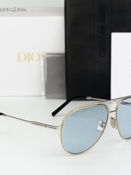 Dior Women Sunglasses Silver Blue Photochromic Pilot DIORESSENTIAL A2U F0I8 NEW